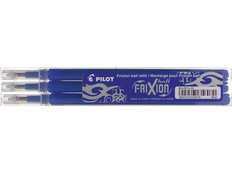 PILOT - Recambio boligrafo Frixion Pack 3 ud Trazo 0.4 3ud Azul (Ref.BLS-FR7-L-S3 / NRFXA)