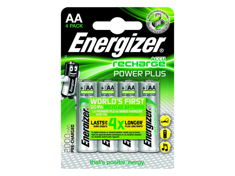 ENERGIZER - Rechargeable Power Plus AA x 4 2000 Mah (Ref.E300626700)