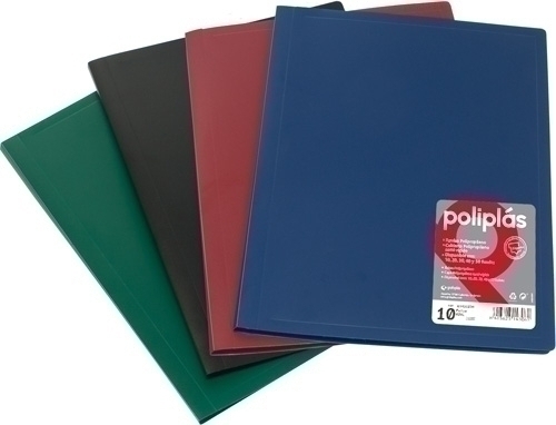 POLIPLAS - CARPETA FUNDAS (TARIFARIO) GRAFOPLAS PP FLEXIBLE OPACO Fº 50 F. NEGRO (Ref.1460010)
