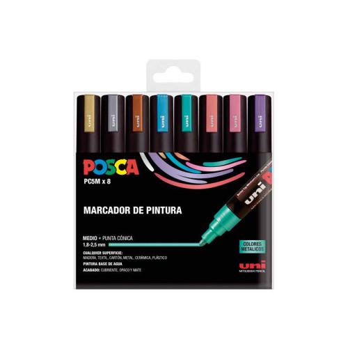 POSCA - ESTUCHE 8 UDS. PC-5M METAL UNIBALL (Ref.182634680)