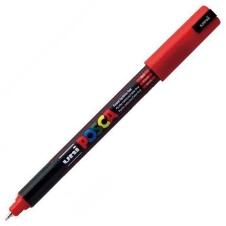 POSCA - MARCADOR T.OPACA NO PERM. UNI 0,7 EF (PC-1MR) ROJO METALICO (Ref.265314000/089904000)