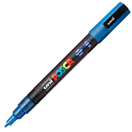 POSCA - MARCADOR T.OPACA NO PERM. UNI 0,9 (PC-3ML) PURPURINA AZUL (Ref.265454000/197988000)
