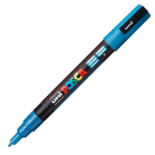 POSCA - MARCADOR T.OPACA NO PERM. UNI 0,9 (PC-3ML) PURPURINA AZUL CLARO (Ref.265447000/197970000)