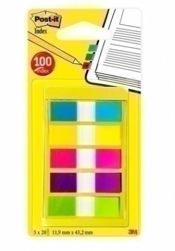 POST-IT - BANDERITAS ADHESIVAS 683 (1/2") PACK de 5 (AZUL-AMARILLO-ROSA-VIOLETA-VERDE) (Ref.683-5CB)