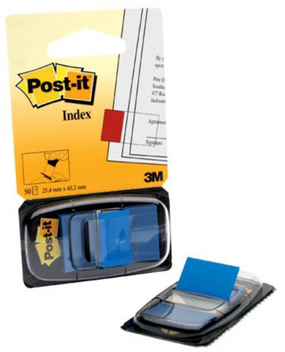 POST-IT - PACK 12 DISPENSADORES DE 50 UNIDADES INDEX AZUL (25.4X43.1) (Ref.3M6802)