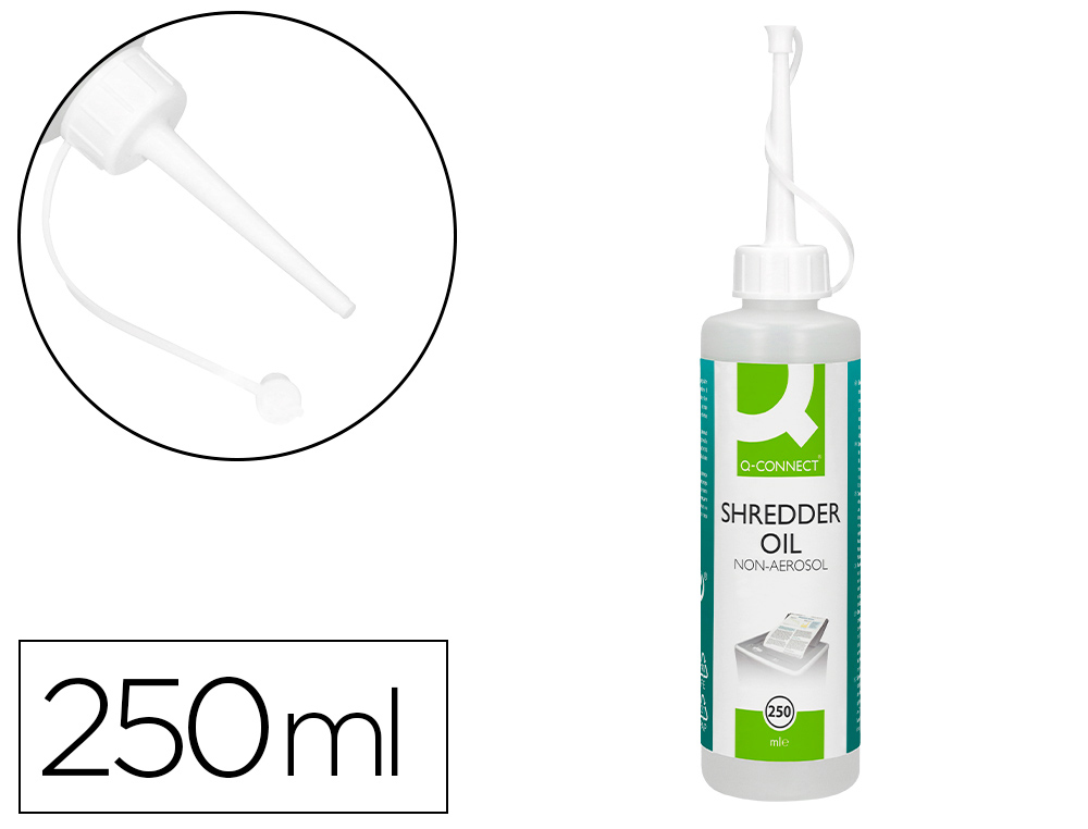 Q-CONNECT - ACEITE LUBRICANTE PARA DESTRUCTORA DE DOCUMENTOS BOTE DE 250 ML (Ref.KF03685)