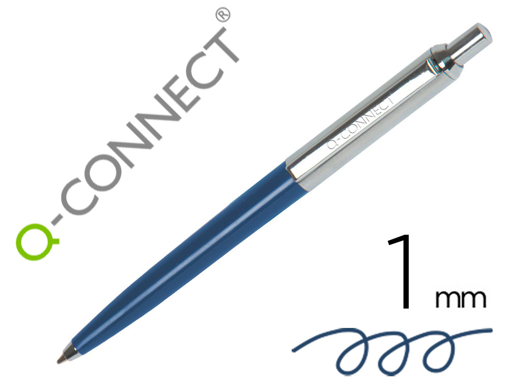 Q-CONNECT - BOLIGRAFO PREMIUM METALICO RETRACTIL CON CLIP COLOR AZUL PUNTA 1 MM (Ref.KF18623)