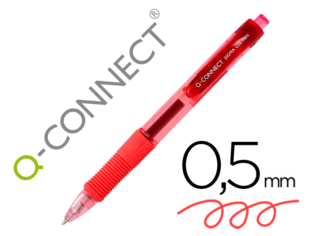 Q-CONNECT - BOLIGRAFO SIGMA RETRACTIL 0,5 MM COLOR ROJO (Ref.KF00383)