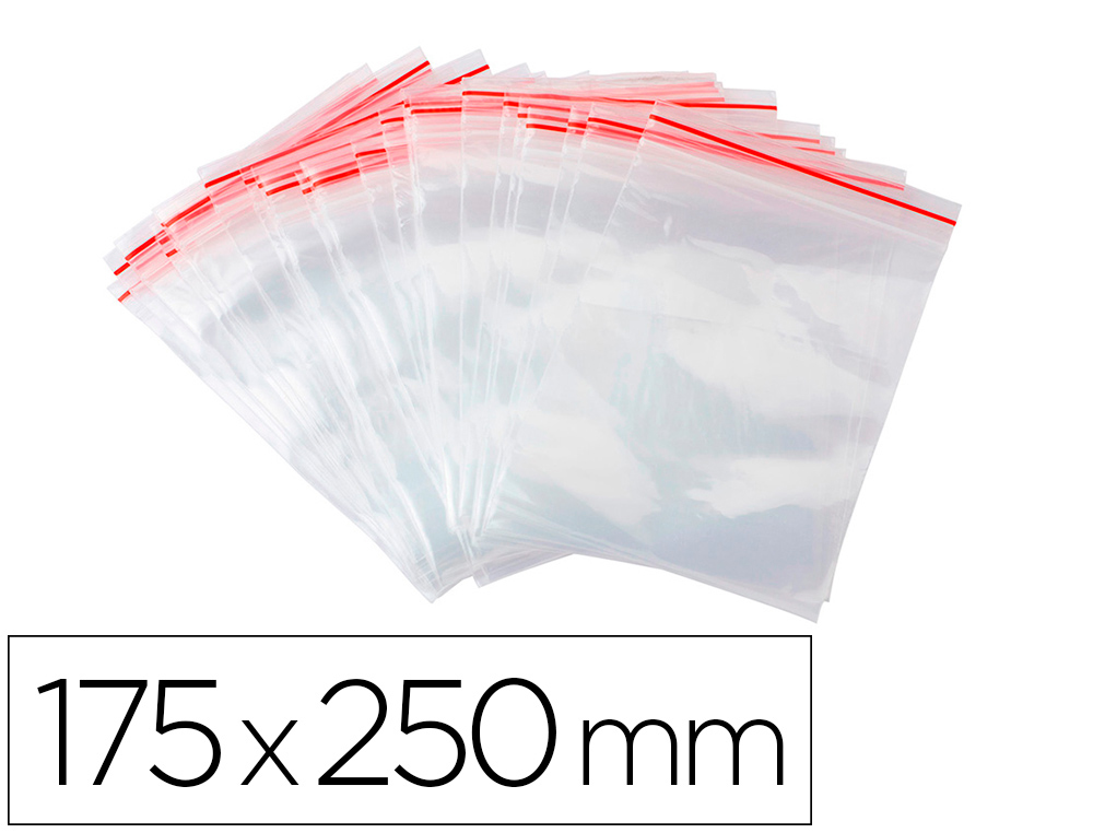 Q-CONNECT - BOLSA PLASTICO AUTOCIERRE 175X250 MM PAQUETE DE 100 UNIDADES (Ref.KF11360)