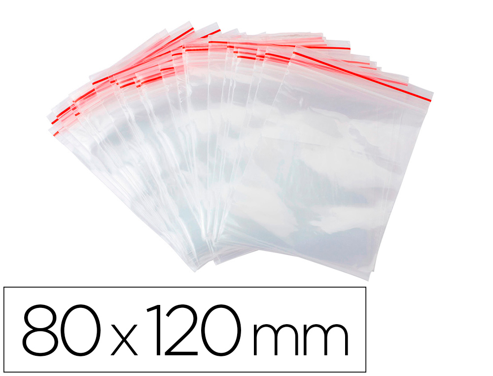 Q-CONNECT - BOLSA PLASTICO AUTOCIERRE 80X120 MM PAQUETE DE 100 UNIDADES (Ref.KF11351)