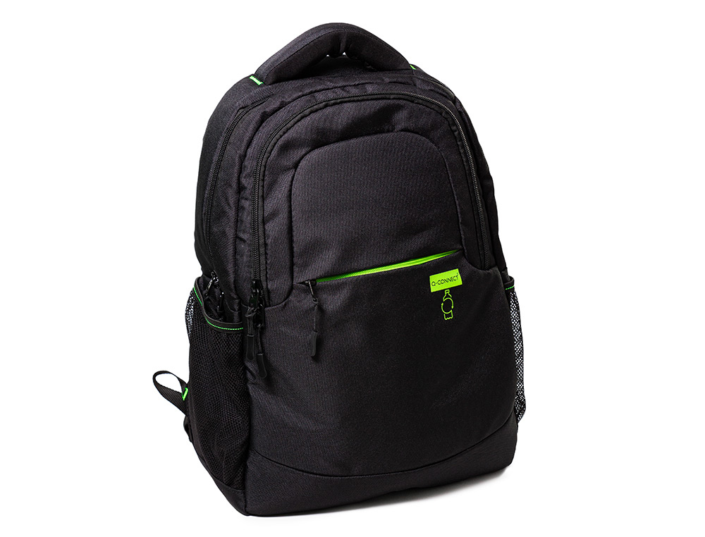 Q-CONNECT - MOCHILA PARA PORTATIL 15,6" NEGRA CON ASA 2 BOLSILLOS EXTERIORES 320X430X140 MM (Ref.KF11394)