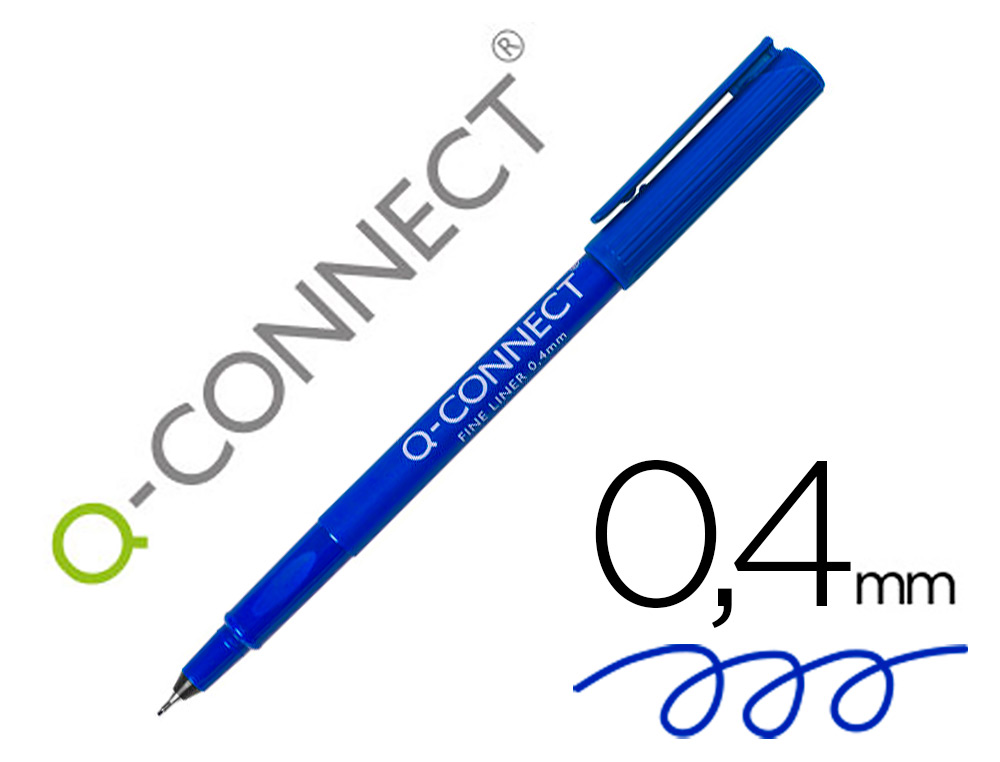 Q-CONNECT - ROTULADOR PUNTA DE FIBRA FINE LINER AZUL 0.4 MM (Ref.KF25008)