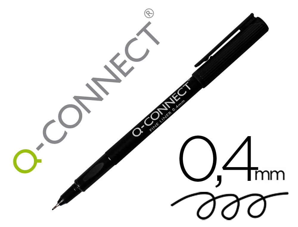 Q-CONNECT - ROTULADOR PUNTA DE FIBRA FINE LINER NEGRO 0.4 MM (Ref.KF25007)