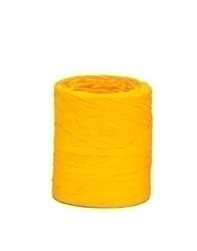 RAFIA CINTA de 4 mm ROLLO de 200 m AMARILLO (Ref.5400-02)