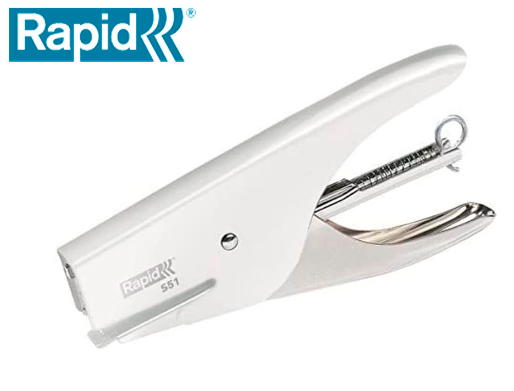 RAPID - GRAPADORA DE TENAZA S51 METALICA CAPACIDAD DE GRAPADO 15 HOJAS USA GRAPAS 21/4 CROMADA (Ref.10538702)
