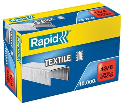 RAPID - GRAPAS 43/6 MM TEXTIL SUPER STRONG GALVANIZADA CAJA 10000 (Ref.24872200)