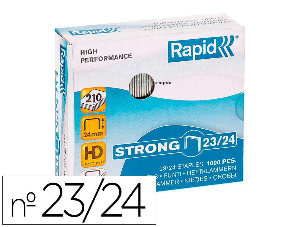 RAPID - GRAPAS STRONG 23/24 GALVANIZADAS -CAJA DE 1000- (Ref.24870500)