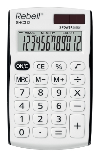 REBELL - CALCULADORA de BOLSILLO 12 DIGITOS SHC-312 NEGRO (Ref.RE-SHC312BK BX)