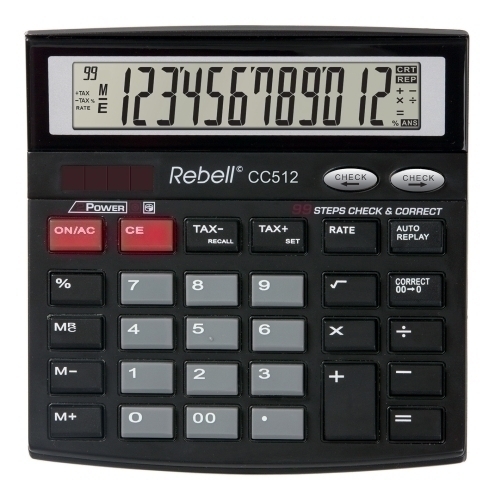 REBELL - CALCULADORA SOBREMESA 12 DIGITOS CC512 BX (Ref.RE-CC512 BX)