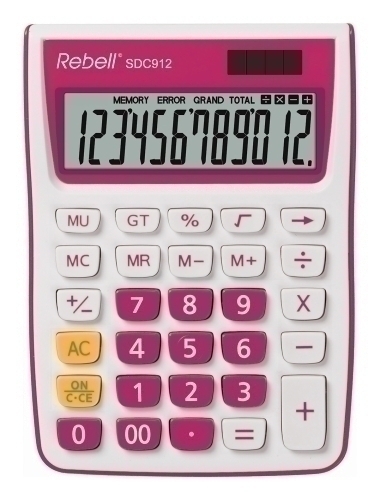 REBELL - CALCULADORA SOBREMESA 12 DIGITOS SDC-912 ROSA (Ref.RE-SDC912PK BX)
