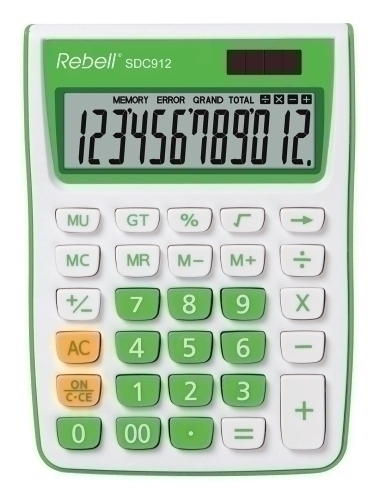 REBELL - CALCULADORA SOBREMESA 12 DIGITOS SDC-912 VERDE (Ref.RE-SDC912GR BX)