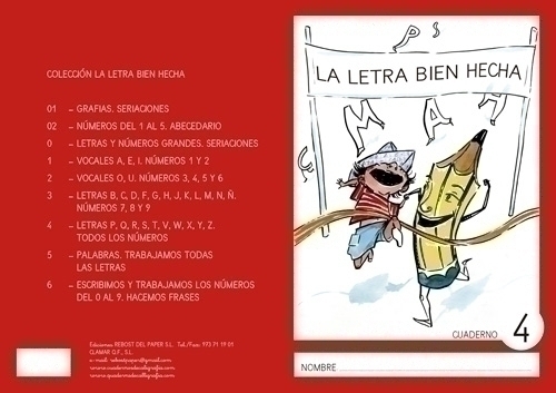 REBOST - CUADERNO (CAS.) LA LETRA BIEN HECHA "MAYUSCULAS" Nº 4 (Ref.MAY.Nº4)