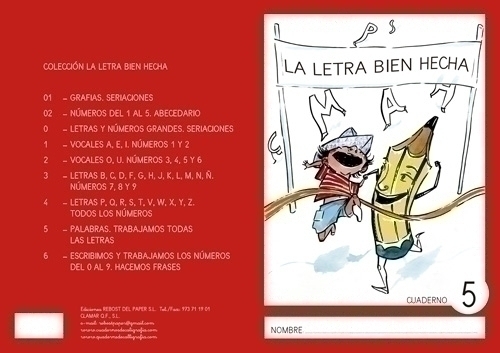 REBOST - CUADERNO (CAS.) LA LETRA BIEN HECHA "MAYUSCULAS" Nº 5 (Ref.MAY.Nº5)