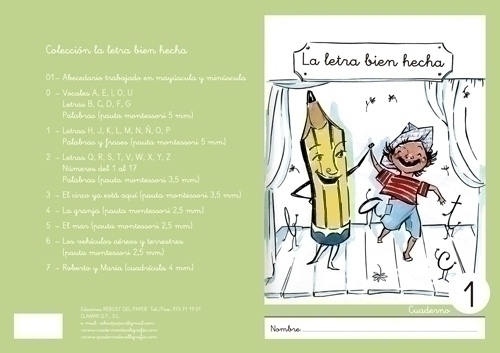 REBOST - CUADERNO (CAS.) LA LETRA BIEN HECHA "MINUSCULAS" Nº 1 (Ref.MIN.Nº1)