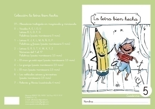 REBOST - CUADERNO (CAS.) LA LETRA BIEN HECHA "MINUSCULAS" Nº 5 (Ref.MIN.Nº5)