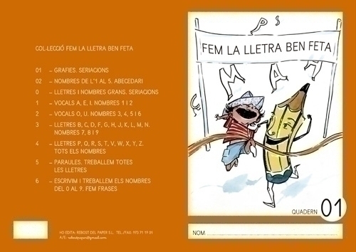 REBOST - CUADERNO (CAT.) FEM LA LLETRA BEN FETA "MAJUSCULAS" Nº 01 (Ref.MAY.Nº01-CAT)
