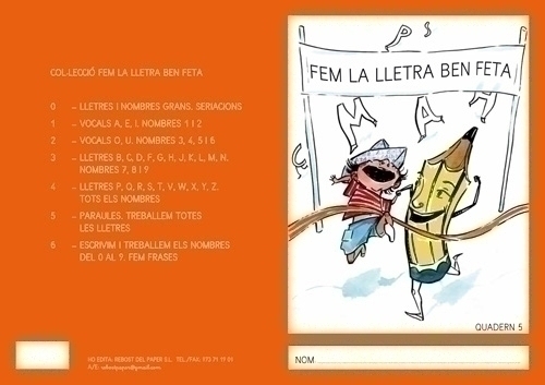 REBOST - CUADERNO (CAT.) FEM LA LLETRA BEN FETA "MAJUSCULAS" Nº 5 (Ref.MAY.Nº5-CAT)