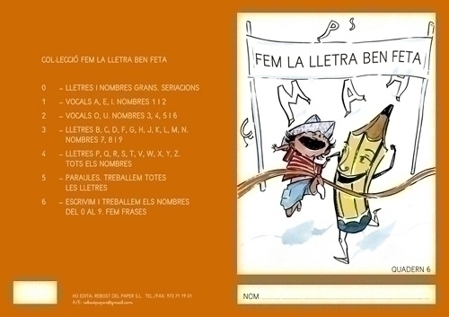 REBOST - CUADERNO (CAT.) FEM LA LLETRA BEN FETA "MAJUSCULAS" Nº 6 (Ref.MAY.Nº6-CAT)