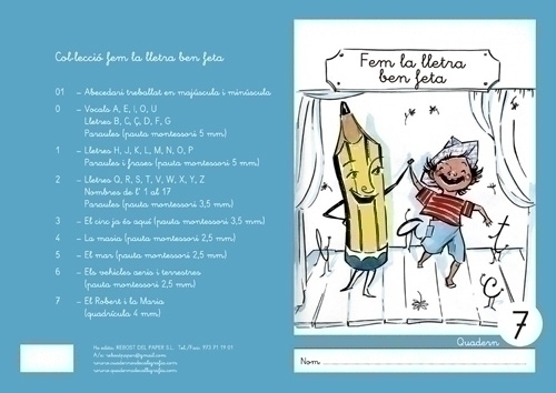 REBOST - CUADERNO (CAT.) FEM LA LLETRA BEN FETA "MINUSCULAS" Nº 7 (Ref.MIN.Nº7-CAT)