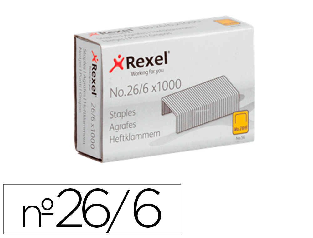 REXEL - GRAPAS 26/6 GALVANIZADAS -CAJA DE 1000- (Ref.ACCO6131)