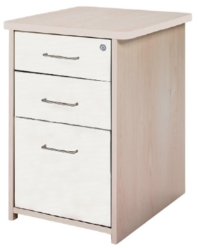 ROCADA - CAJONERA 47x60x72 con 2 CAJONES + CARPETERO ESTRUCTURA HAYA FRONTALES BLANCO (Ref.4006AA04)