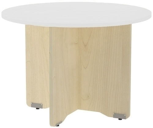 ROCADA - MESA MEETING REDONDA DE JUNTAS DIAMETRO 120 cm. con PATAS MELAMINA HAYA TABLERO BLANCO (Ref.3006AA04)