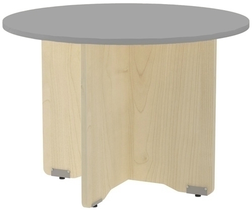 ROCADA - MESA MEETING REDONDA DE JUNTAS DIAMETRO 120 cm. con PATAS MELAMINA HAYA TABLERO GRIS (Ref.3006AA02)