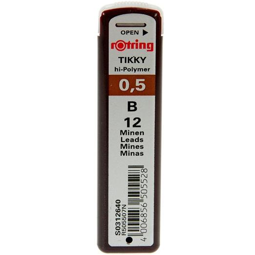 ROTRING - ESTUCHE DE 12 MINAS 0,5MM DUREZA B (Ref.S0312640)