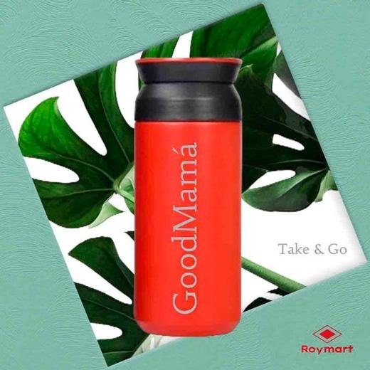 ROYMART - TERMO BOTELLA DE ACERO INOXIDABLE COFEE GOOD MAMA 350ML ROJO (Ref.YGM-001)