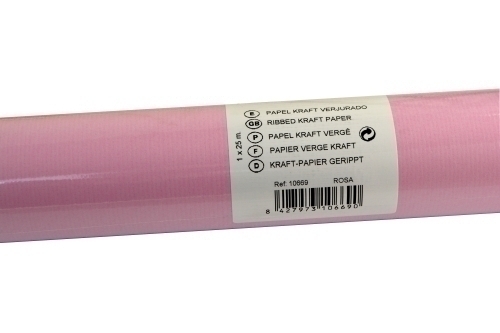 SADIPAL - PAPEL de EMBALAR KRAFT ROLLO FUSION 1x25 m ROSA (Ref.10669/10517)