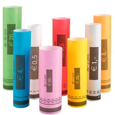 SAFESCAN - PORTAMONEDAS EUROS ROLLOS CAJA de 80
10x Rollos para 0,01 + 0,02 + 0,05 (50 monedas/rollo)
10x Rollos para 0,10 + 0,20 + 0,50 (40 monedas/rollo)
10x Rollos para 1 y 2 euros (25 monedas/rollo) (Ref.151-0645)