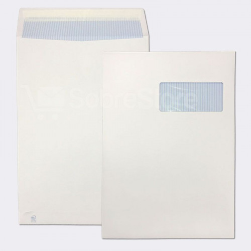 SAM - CAJA 250 BOLSAS DIN C4 (229X324) OFSSET BLANCO 100 GRS. V.D. 50X110 B.220 D.20 AUTO AUTOADHESIVO CON TIRA SILICONA (Ref.148900)