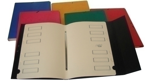SARO - CARPETA CLASIFICADORA CARTON FORR. Fº PROL.12 DPTOS.con GOMAS y SOLAPA 6 col.surt. (Ref.1060)