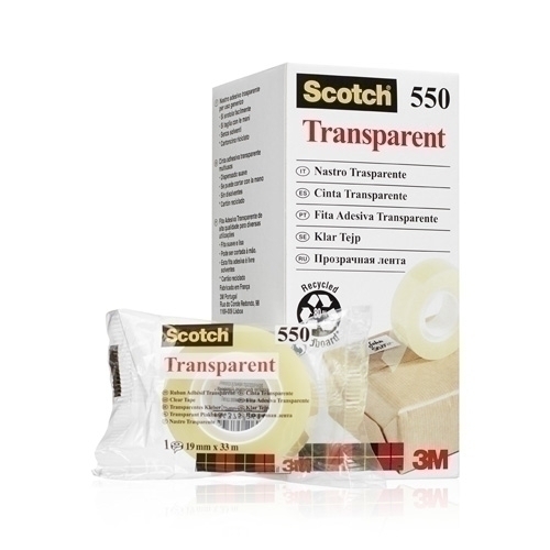 SCOTCH - CINTA ADHESIVA 550 TRANSPARENTE rollo 33x19 (Ref.550/1933 EIC)