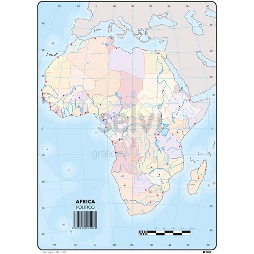 SELVI - MAPA MUDO POLÍTICO DE AFRICA A4 -50U- (Ref.508)