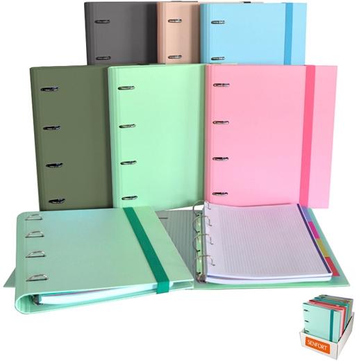 SENFORT - CARPEBLOC LIGHT tapa EXTRA A4 4 an.MIXTAS 30mm con REC. 120 hj. CUADRIC.5x5 SURTIDO EXPOSITOR DE 8 (Ref.174040E)