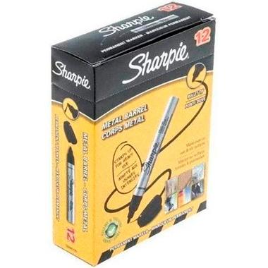 SHARPIE - MARCADOR PERMANENTE METALICO PUNTA REDONDA NEGRO -12U- (Ref.S0945720)