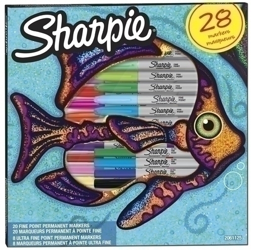SHARPIE - ROTULADOR PERMANENTE FINE&amp;ULTRA FINE BIG PACK PEZ CAJA REGALO DE 28
20x FINE SURTIDO
 8x ULTRA FINE SURTIDO (Ref.2061125)