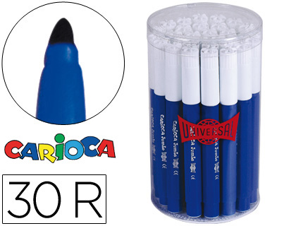 CARIOCA - ROTULADOR JUMBO C-30 AZUL PUNTA GRUESA -BOTE DE 30 UNIDADES (Ref.A52000AZ)