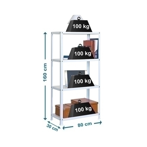 SIMONRACK - ESTANTERIA HOMECLASSIC MINI 4 ESTANTES BLANCO (soporta hasta 90Kg por balda) (Ref.202100204168034)